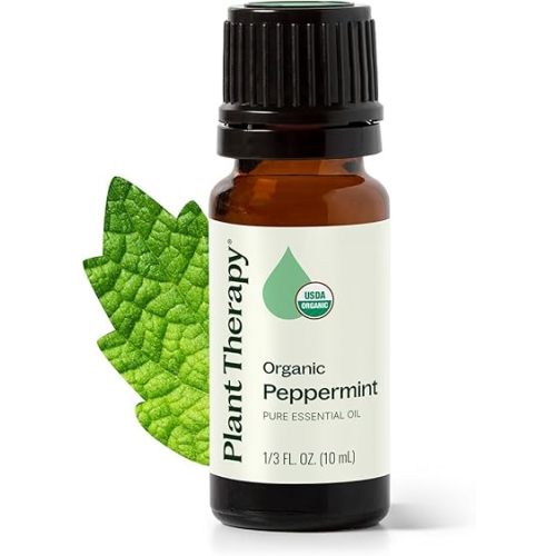 Plant Therapy Organic Peppermint Essential Oil 10 mL USDA Certified Organic