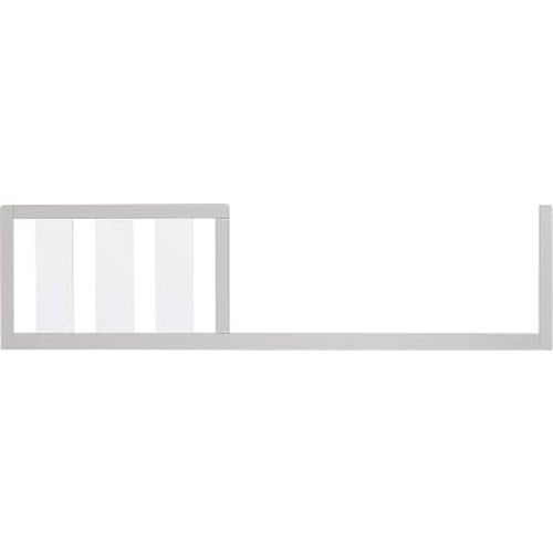 Evolur Acrylic Millennium 4 in 1 Convertible Crib Toddler Rail I Easily Coverts to Toddler Bed & I Acrylic Slats, Pebble Grey (702AC-PG)