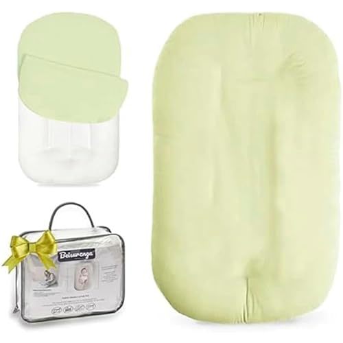 Infant Support Cushion - Baby Support Cushion for Newborn, 0-24 Months, Portable Tummy Time Mat for Home and Travel, Soft Cotton, Supervised Use, Baby Essentials Gift, (1 Lounger + 1 Cover)