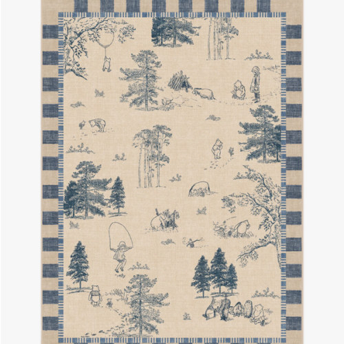 Storybook Grove Natural & Blue Rug | Ruggable US