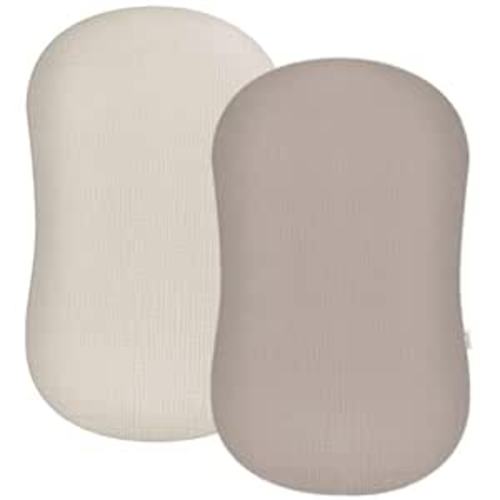 Muslin Baby Lounger Cover 2 Pack, Soft Breathable Newborn Lounger Pillow Cover for Boys Girls Infant (Beige & Vintage Taupe)
