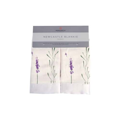 Lavender Stems Bamboo Muslin Security Baby Blankie