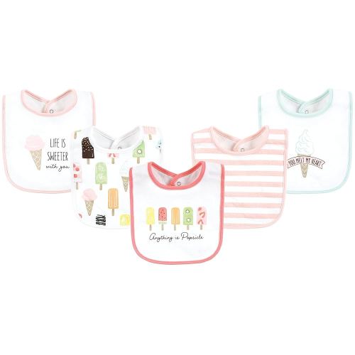 Touched by Nature Unisex Baby Organic Cotton Bibs, Popsicle, One Size