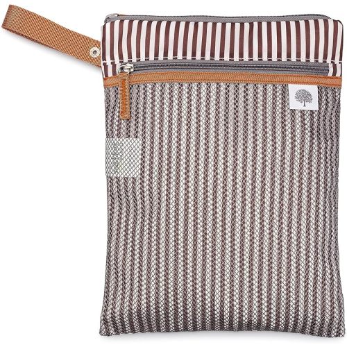 Parker Baby Cloth Diaper Wet Dry Bag - Waterproof Reusable Diaper Bag Accessory with Mesh Organizer for Soiled or Wet Clothes, Diapers, Wipes, Swimsuits