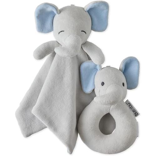 Butterblu Snuggle + Shake Baby Lovey Blanket & Rattle 100% Organic Cotton