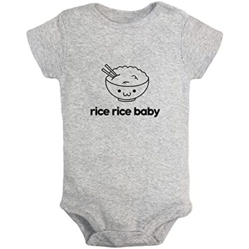 iDzn Rice Rice Baby Funny Bodysuits, Newborn Baby Rompers, Infant Jumpsuits, 0-24 Months Babies Outfits, Kids Cotton Clothes