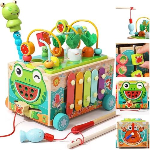 JAUNTY Toddler Wooden Montessori Toy for 1 2 3 Year Old Toys, Educational Stem Toy for Baby Boys Girls 18 Months+, Preschool Learning Fine Motor Skill First 1st Birthday Gifts for Kids Girl Boy 1-3