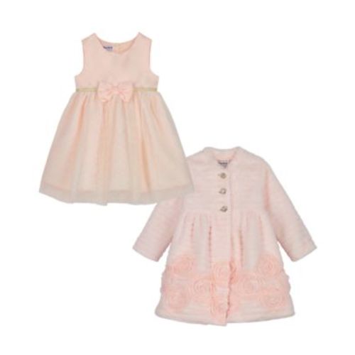 Baby Girls' Fit and Flare Dress and Long-Sleeve Coat, 2-Piece Set