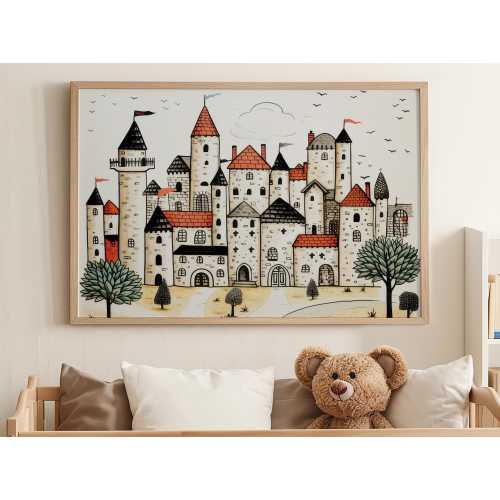 Medieval Castle Print- Nursery Art Print | Children's Wall Art | Illustrated Art