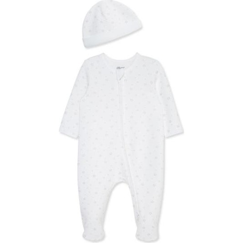 Stars Organic Cotton Blend Footie & Hat Set