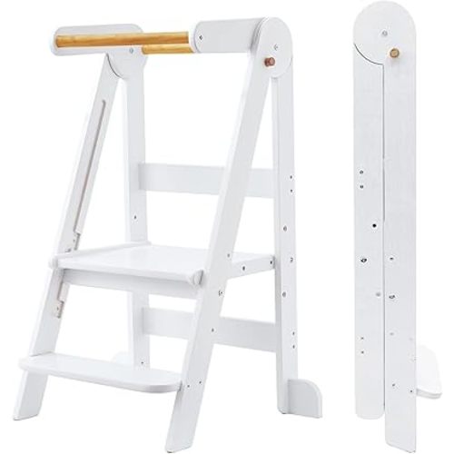 Foldable Toddler Kitchen Stool Helper Folding Step Stool for Kids