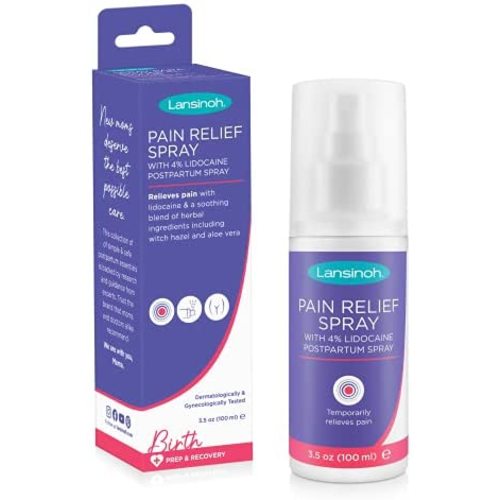 Lansinoh 4% Lidocaine Spray for Postpartum Care, 3.5 Fl Oz