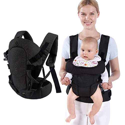 Baby Carrier Wrap,Baby Carriers Newborn to Toddler,Cozy Baby Holder Carrier Lightweight,Adjustable Baby Carriers Support for Infant 7-45lbs Girl and Boy,Front Back All Positions,Shower Gift-Black