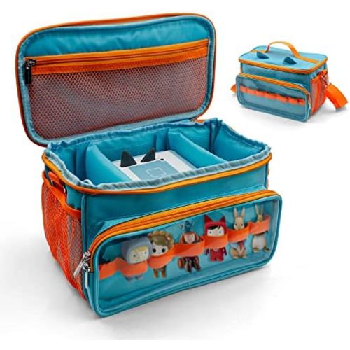 Sun3drucker Carrying Case for Toniebox Starter Set and Tonie Figures, Carrying Travel Bag for Toniebox 2 Accessories,Headphones and Charging Station, Portable Storage Bag (Blue)
