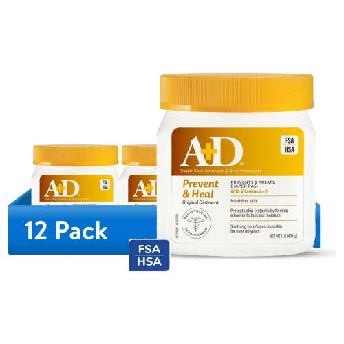 (12 pack) A+D Original Diaper Rash Ointment, 1lb Tub, All Skin Types