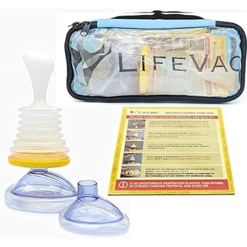 LifeVac Blue Travel Kit (Canadian Version) - Portable Suction Rescue Device, First Aid Kit for Kids and Adults, Portable Airway Suction Device for Children and Adults
