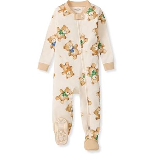 Burt's Bees Baby Girls Organic Cotton, Snug Fit Footed Sleeper Pajamas