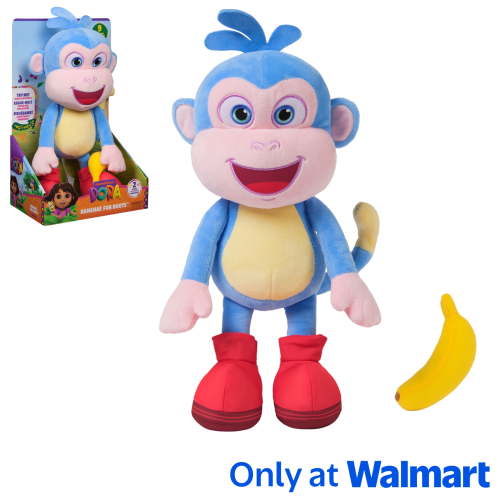 Dora the Explorer, Bananas for Boots 13-inch Interactive Plush Toy, for Ages 3 and up