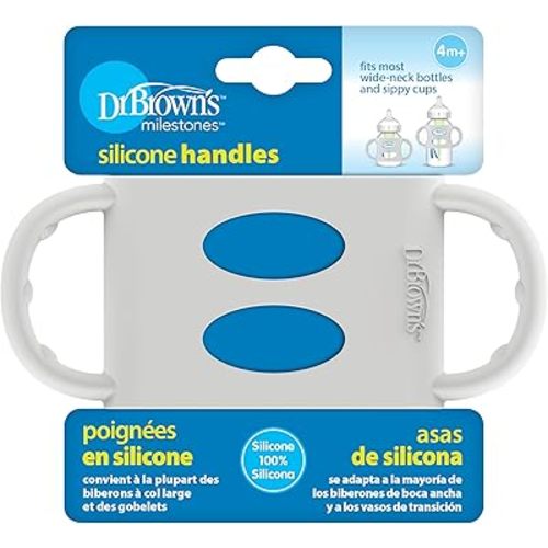 Dr. Brown's Milestones Silicone Handles for Wide Neck Bottles Grey