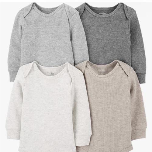 Simple Joys by Carter's Baby 4-pack Soft Thermal Long Sleeve Bodysuits