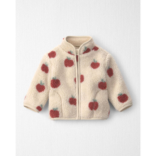 Baby Girl Recycled Teddy Fleece Jacket in Apples - Little Planet | Carter's
