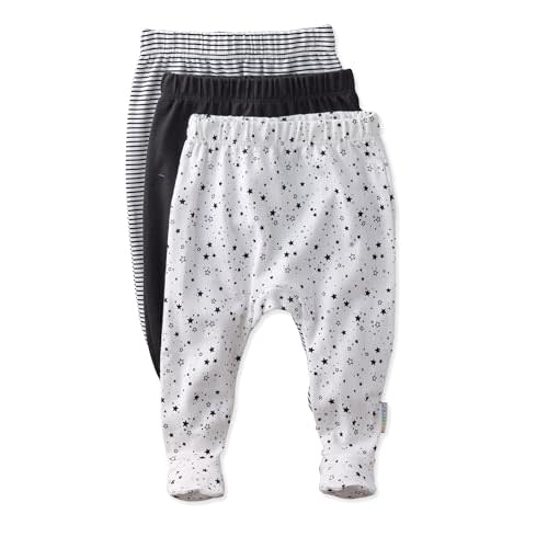 Butterblu Baby Fallon 3-Pack Footed Pants 100% Organic Cotton Bottoms for Baby Boys & Girls