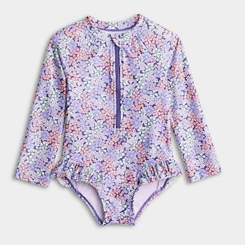 Baby & Toddler Girl Jumping Beans® Ruffle Rashguard One-Piece Swimsuit