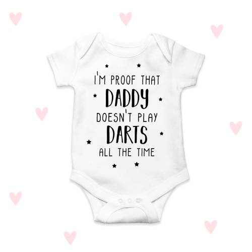 Darts Daddy Baby Grow Funny Baby Announcement Gifts Boys Girls