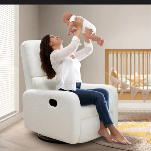 Ebern Designs Swivel Rocking Chair Recliner Chair Massage, Upholstered Modern Glider with High Back & Reviews | Wayfair