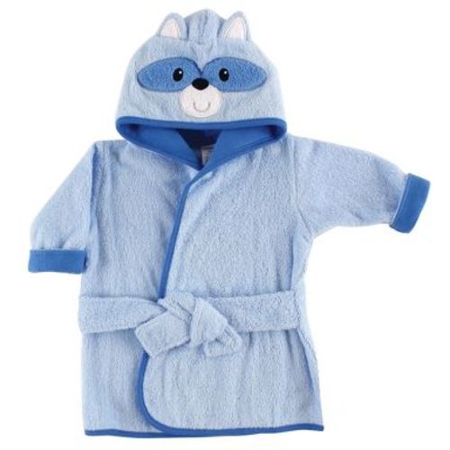 Luvable Friends Baby Boy Cotton Animal Bathrobe, Raccoon, One Size