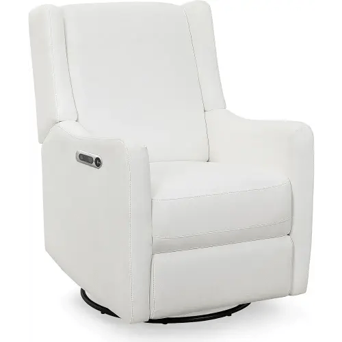 Delta Children Mercer Electronic Power Recliner and Swivel Glider with USB Port in LiveSmart Performance Fabric - Water Repellent & Stain Resistant, Pearl