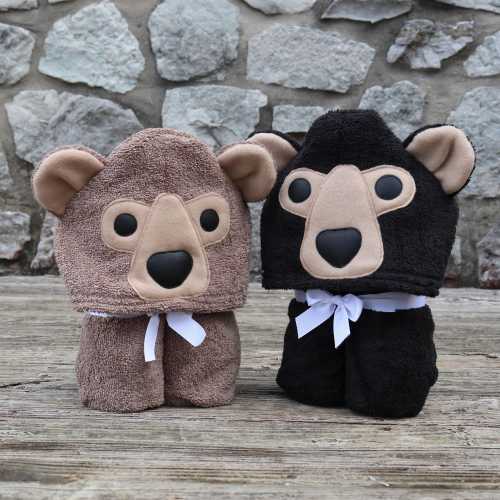 Bear Hooded Towel for Kids - personalization available