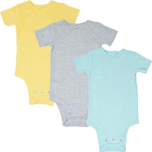 Baby Boy/Girl 3 Pack Short Sleeve Side Snap Grow with Me Bodysuits