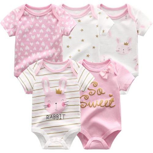 JELYLOVE Unisex 5-Pack Baby Boy Girl Bodysuits New Born Boy Girl Clothing