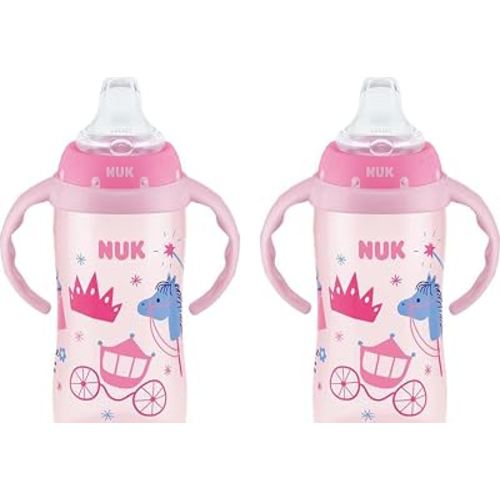 NUK Learner Cup, 10 oz, 8+ Months, 2 Count – BPA Free, Spill Proof Sippy Cup