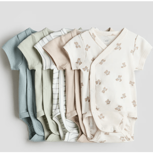 5-Pack Cotton Bodysuits 
0-3 MONTHS
