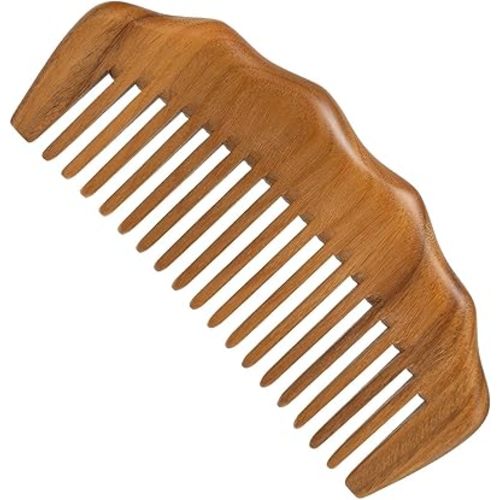 Wooden Comb for Hair Growth, Labor Comb for Pain Relief, Wide Tooth for Wavy Hair