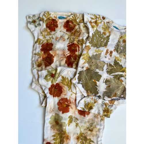 Eco Printed Naturally Dyed Onesie-baby shower gift, gifts, new baby gifts, gender neutral gifts