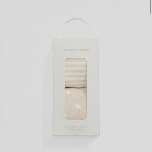 Country Road Newborn Sock 2pk | David Jones
