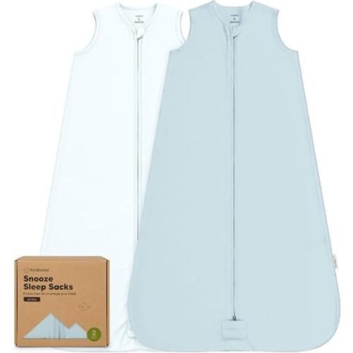 2-Pack Baby Sleep Sacks, Zipper Wearable Blanket,100% Cotton (Glacier, L)
