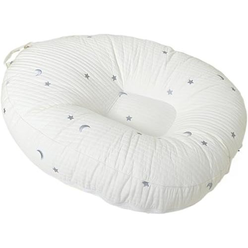 EFELIM Large Nest Pillow with Cotton Cover, Skin Friendly Lounger Pillow Multifunctional Soft Floor Lounger Pillow Baby Shower (Silvery, 23.6x29.5inch)