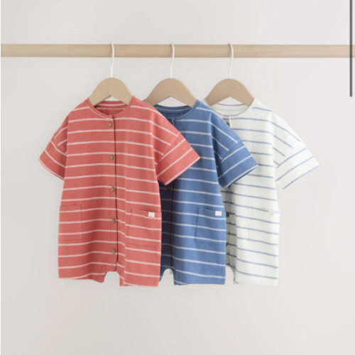 Buy Stripe Jersey Baby Rompers 3 Pack from Next USA