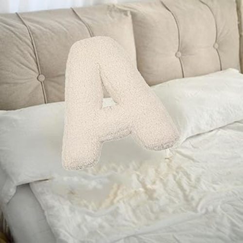Letter Pillows,Monogram Pillow,Cute Soft Plush Letter Decorative Pillows Alphabet Throw Pillows Cushion for Living Room Sofa Couch Bed Car Decoration (J-1)
