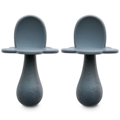 Grabease Baby Silicone Spoon Set for Baby-Led Weaning & First Stage Self-Feeding: Soft, Safe 100% Food-Grade Silicone