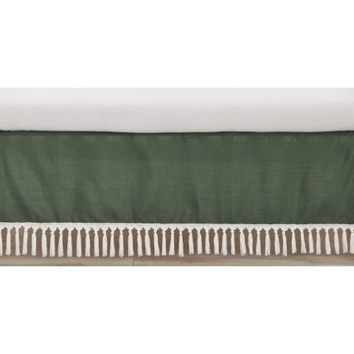 Sweet Jojo Designs Unisex Baby Crib Bed Skirt Diamond Tuft Green and Ivory