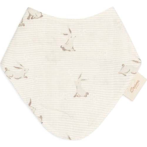 Organic Cotton 3-Piece Bunny Bib Set, White - Crane Baby | Maisonette
