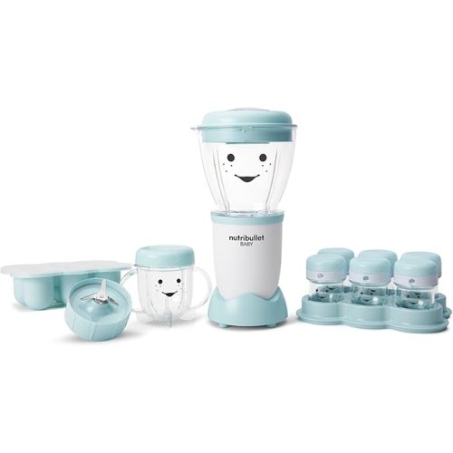 NutriBullet NBY-50100 Baby Complete Food-Making System, 32-Oz, White, Blue, Clear