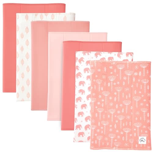 Baby Burp Cloths for Boys and Girls - 7 Pack Large 100% Organic Cotton - Double Layered Extra Absorbent Burp Rags, Pink