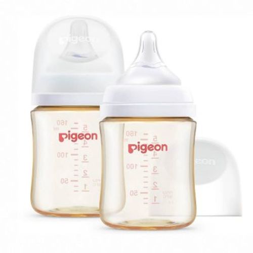 Pigeon Nurture & Nest Wide-Neck and Anti-colic PPSU BPA-Free Baby Bottles with Nipples - 5 fl oz/2pk