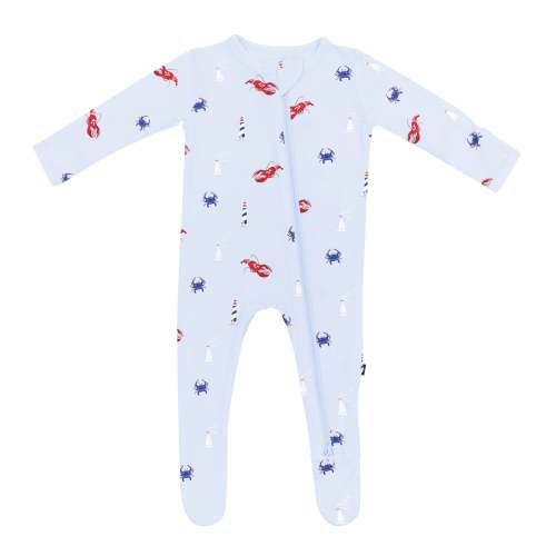 Zippered Footie in Harbor
